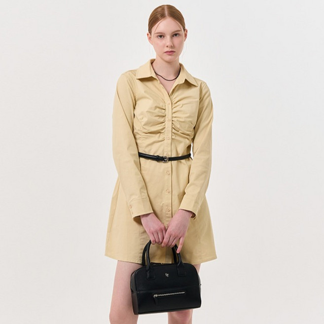 제너럴아이디어 여성용 셔링 셔츠 원피스 WBD4L15510