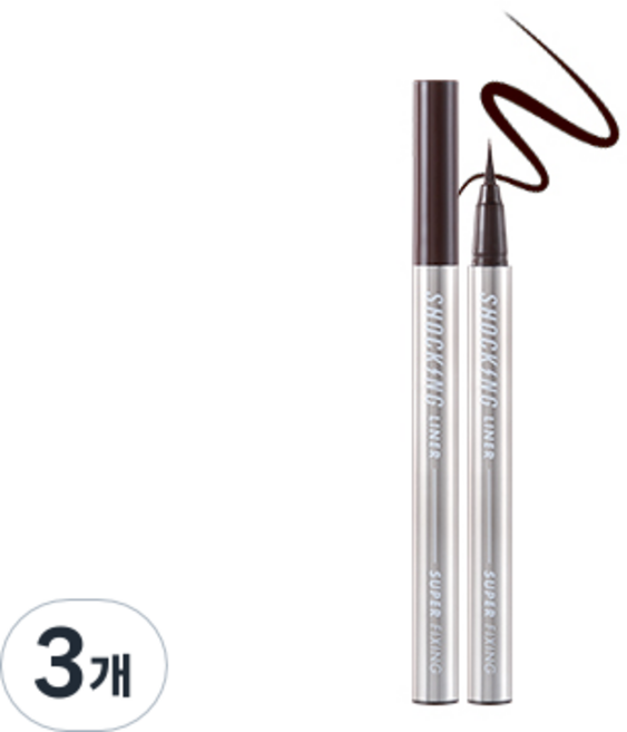 TONYMOLY The Shocking 超強定型純素眼線液, 02BROWN, 3個
