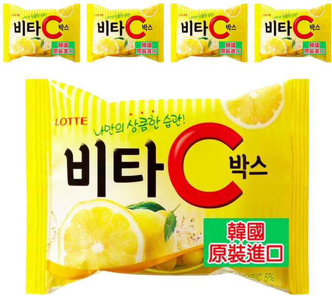 LOTTE 樂天 檸檬糖, 17.5g, 5包