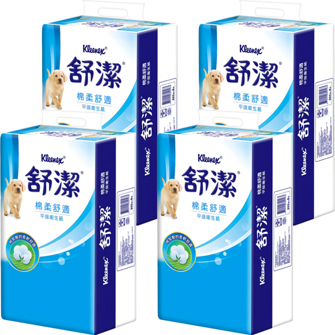 Kleenex 舒潔 棉柔舒適平版衛生紙 300張, 6包, 4袋