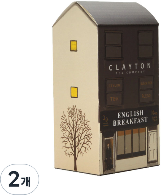 CLAYTON TEA Village 英式早餐茶包茶, 10入, 2個, 2g