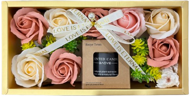 BAOYE 寶也 香氛蠟燭禮盒 香檳色, 1入