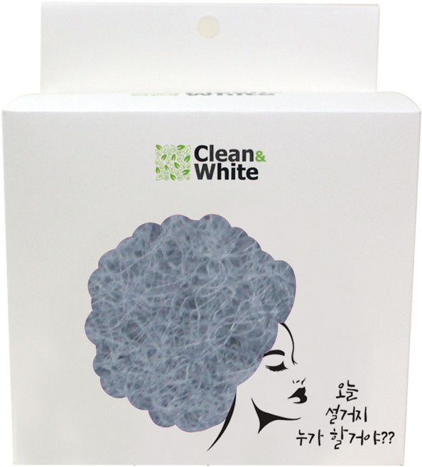 클린앤화이트 구리나노 파스텔 수세미 그레이, 8개입, 2개