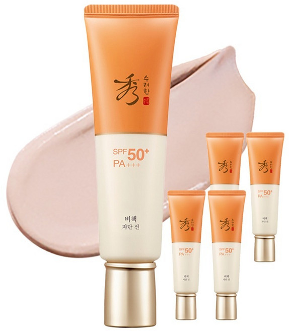 수려한 비책자단 선크림 SPF50+ PA+++, 50ml, 5개