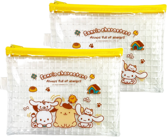 Sanrio 三麗鷗 文件收納拉鍊袋 B6(20 x 15cm), 2個, 黃色