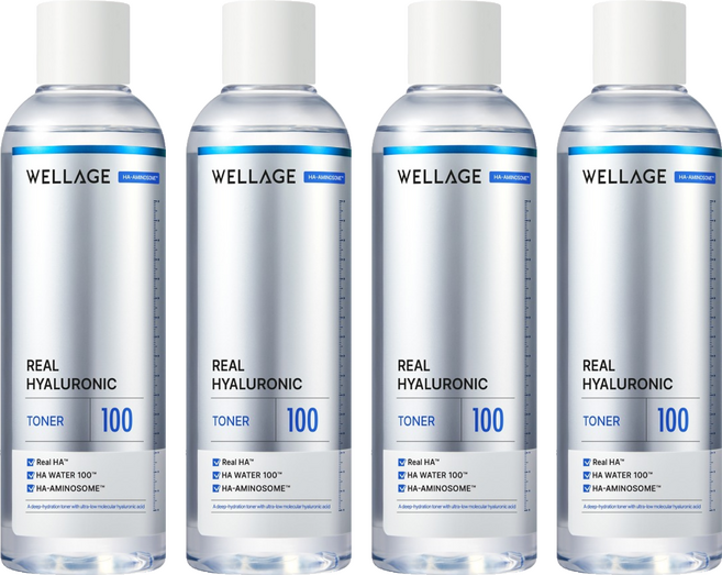 WELLAGE 唯拉珠 玻尿酸高保濕化妝水, 200ml, 4瓶