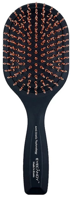 EYECANDY 防靜電氣墊梳 - 黑色 人體工學設計 S型梳齒 高級鍍銅梳齒, 1支