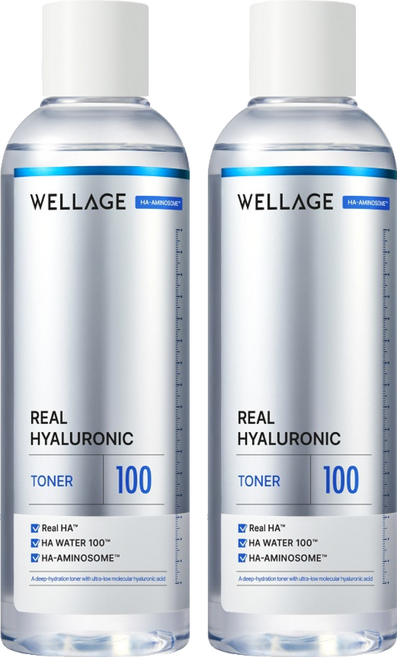 WELLAGE 唯拉珠 玻尿酸高保濕化妝水, 200ml, 2瓶