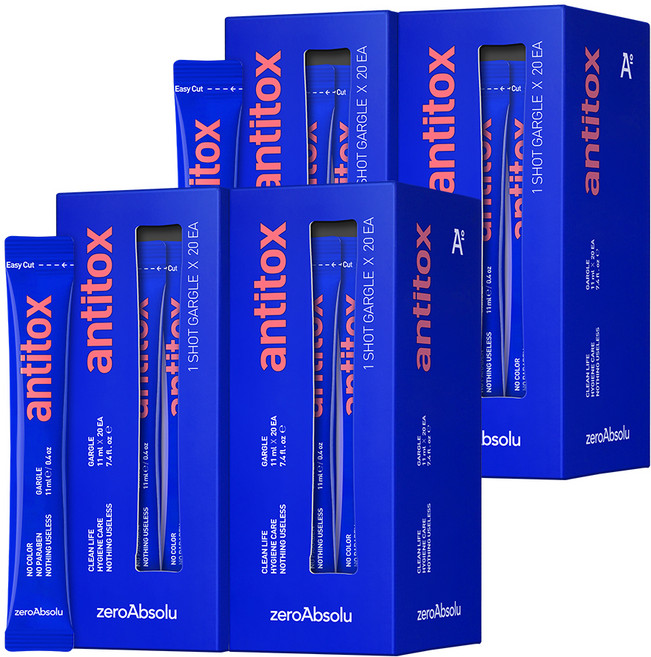 안티톡스 제로앱솔루 가글, 220ml, 4개