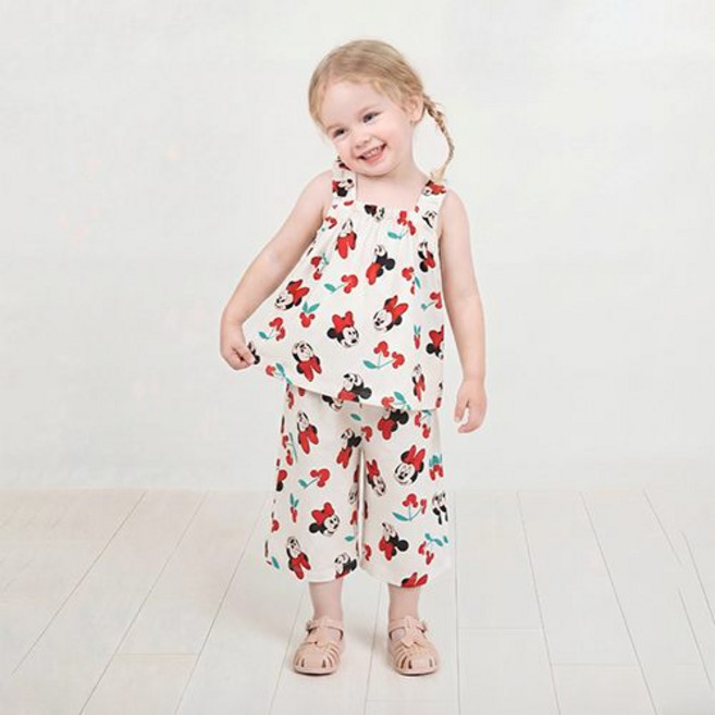 밀크마일 아동용 디즈니 베이비 미니마우스 레드체리 상하의 세트