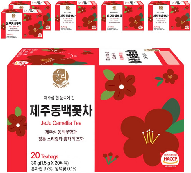 우리차 제주 동백꽃차, 6개, 20개입, 1.5g