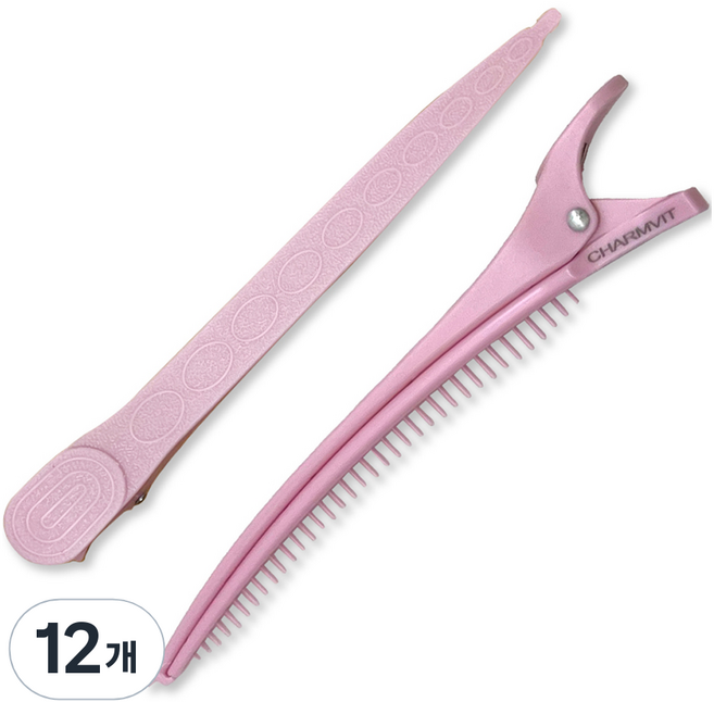 그레이거 똑딱 멀티 헤어클립, 12개, 핑크
