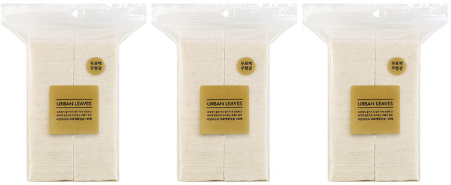 [비건뷰티] 어반리브즈 화장솜, 140개입, 3개