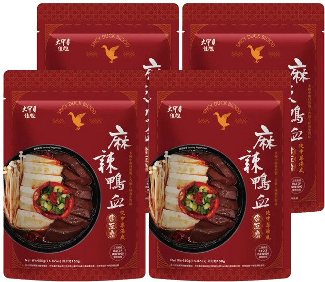 大甲佳旭 麻辣鴨血豆腐, 450g, 4包