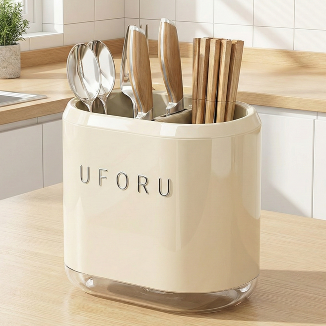 유포유 해피위더스 물빠짐 수저통, 1개