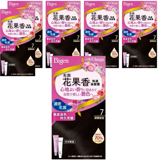 Bigen 美源 花果香快速染髮霜, 7深黑棕色, 6盒