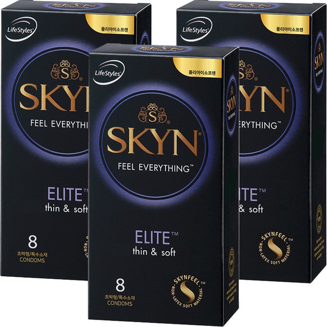 SKYN 엘리트 슬림형 콘돔, 8개입, 3개