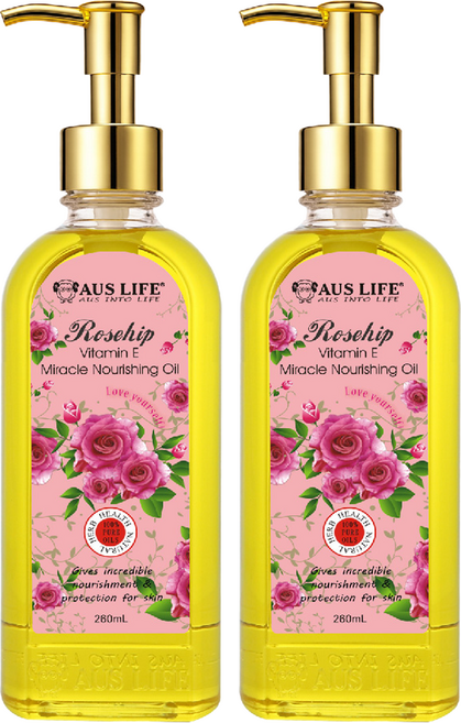 AUS LIFE 澳思萊 台灣公司貨 玫瑰維他命E神奇美膚油, 260ml, 2瓶