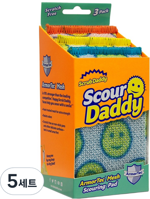 스크럽대디 스코어 대디 수세미 3종 세트, 3개입, 5세트