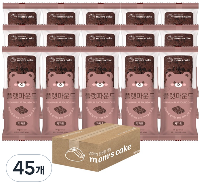 맘스케이크 플랫파운드 카카오, 45개, 50g