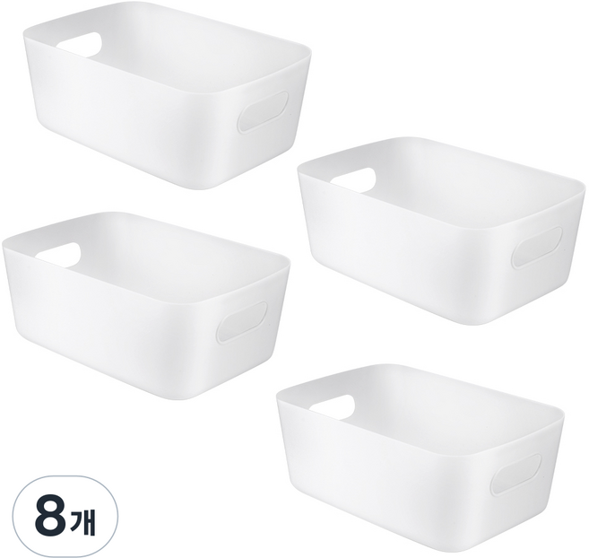 코멧 다용도 수납 바스켓 L, 화이트, 8개