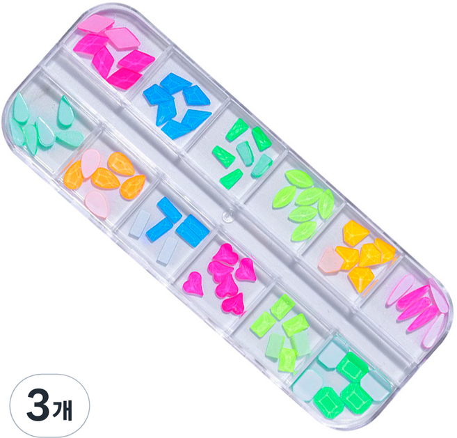 메이브라운 셀프 네일스톤파츠, 형광, 3개