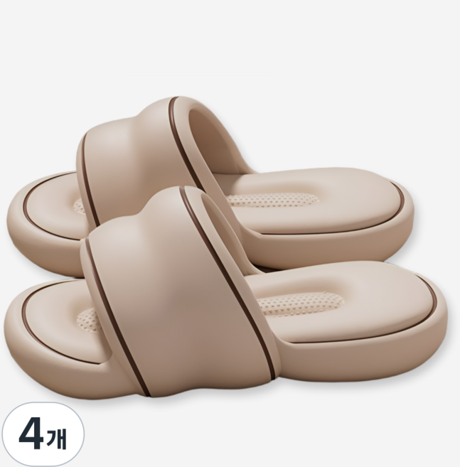 제이드슈 여성용 EVA 실내 세상편한 몽글 슬리퍼, 오트라떼, 4개