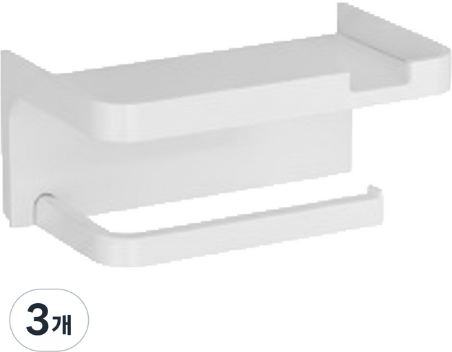 쉐리엘 고급 무타공 휴지걸이, 화이트, 3개