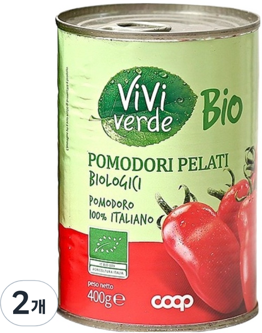 비비베르데 유기농 홀토마토 파스타소스, 400g, 2개