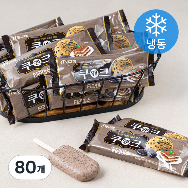 빙그레 쿠앤크바 티라미수 (냉동), 70ml, 1개입, 80개