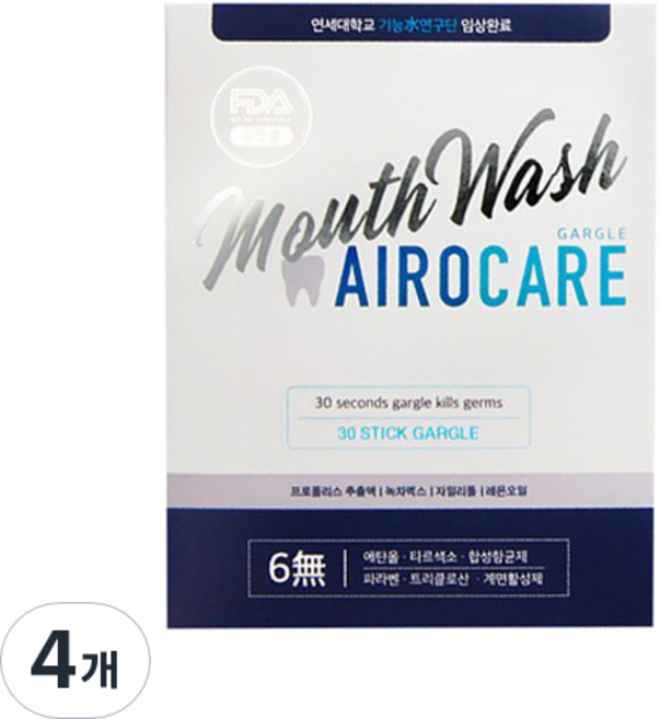 에어로케어 프로폴리스 구강청결제 일회용 스틱 30p, 330ml, 4개