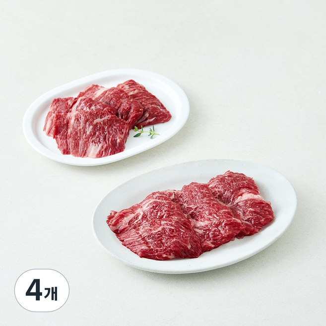 육교시 한우 치마살 업진살 모둠 1등급 구이용 (냉장), 4개, 300g