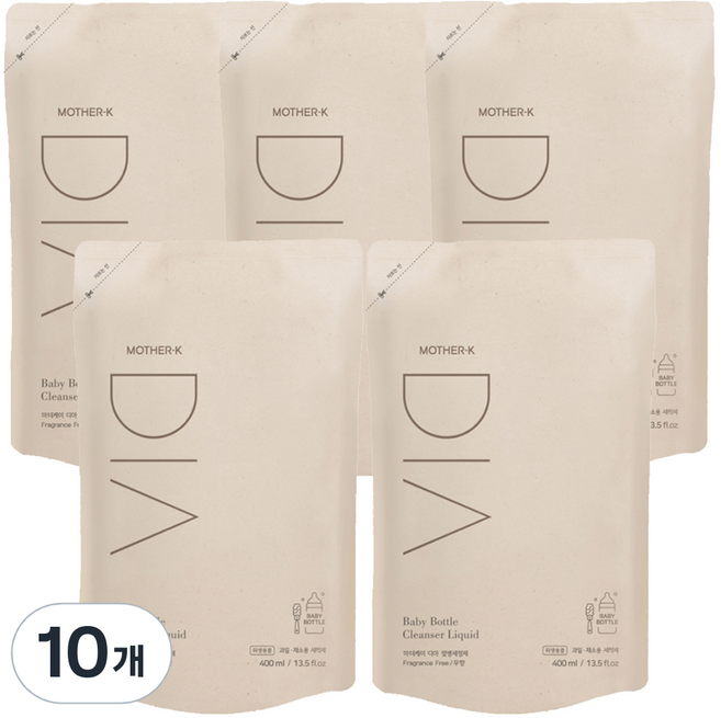 마더케이 유아용 디아 젖병세정제 리필형, 400ml, 10개