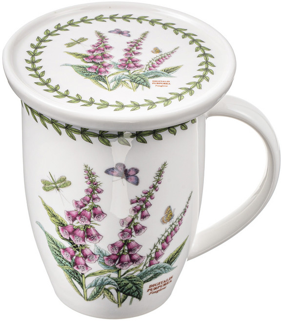 포트메리온 보타닉가든 머그컵 + 코스터 뚜껑 350ml, 폭스글러브, 1세트
