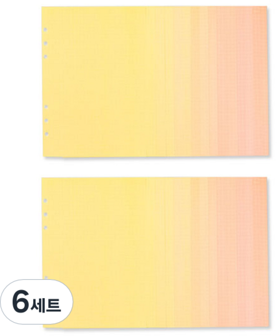 루카랩 6공 리필속지 컬러 모눈노트 선셋 16종 x 2p 세트, 6세트