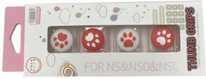 조이콘 아날로그 발바닥 스틱커버, 파스텔 코랄레드, 4개