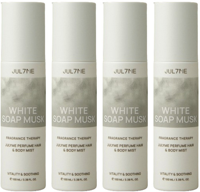 줄라이미 퍼퓸 헤어 & 바디 미스트 화이트솝머스크, 100ml, 4개
