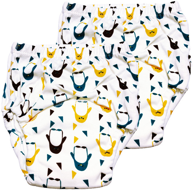 PUKU 棉柔學習尿布褲 多層結構 彈性腰圍, 企鵝 白色, 2件