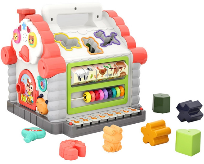 홀라 액티비티 하우스 촉감발달 완구, 혼합 색상, 1개