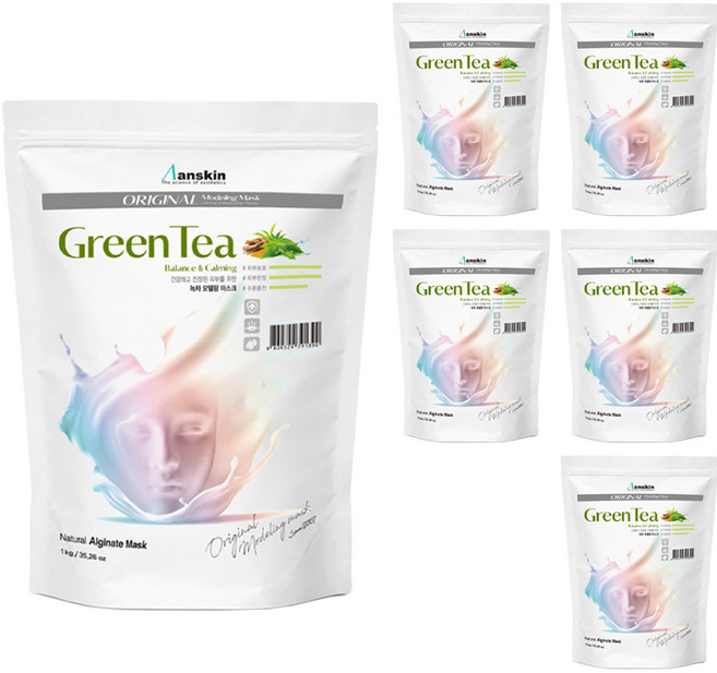 안스킨 오리지날 녹차 모델링팩 1kg, 6개, 1개입