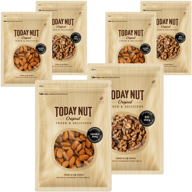 TODAY NUT 烤杏仁 300g + 核桃 250g, 3組