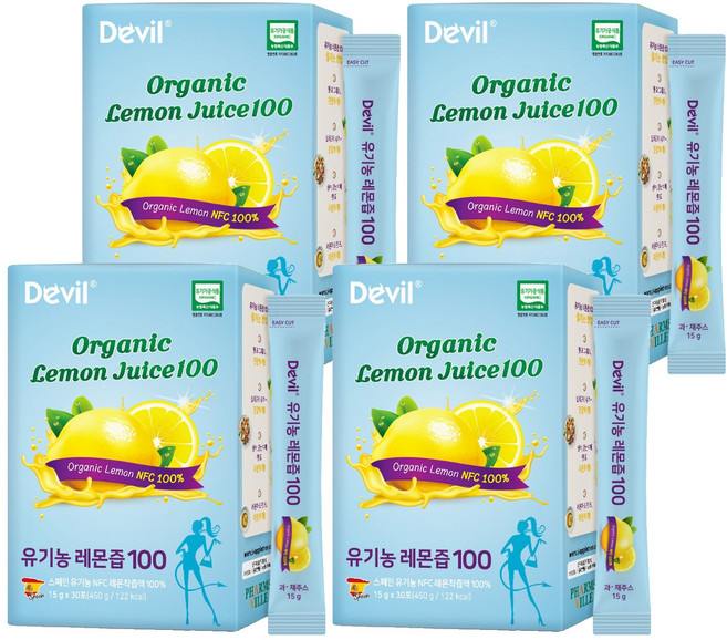 악마다이어트 유기농 레몬즙 100 30p, 15g, 4개