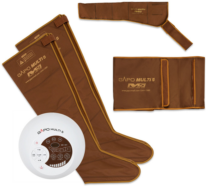 가포 멀티5 공기압 마사지기 다리커프 + 허리커프 + 팔커프 3종 세트 BR MULTI 5 PLUS, 골드