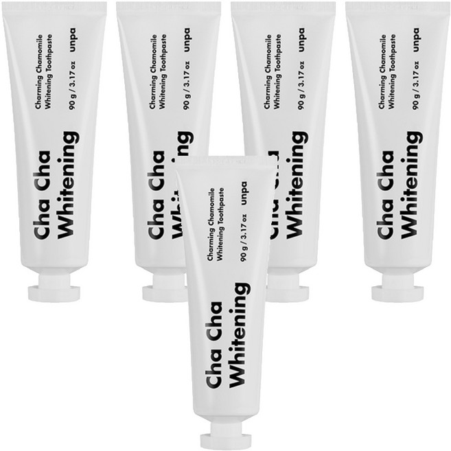 언파 차차 프리미엄 미백 치약, 90g, 5개