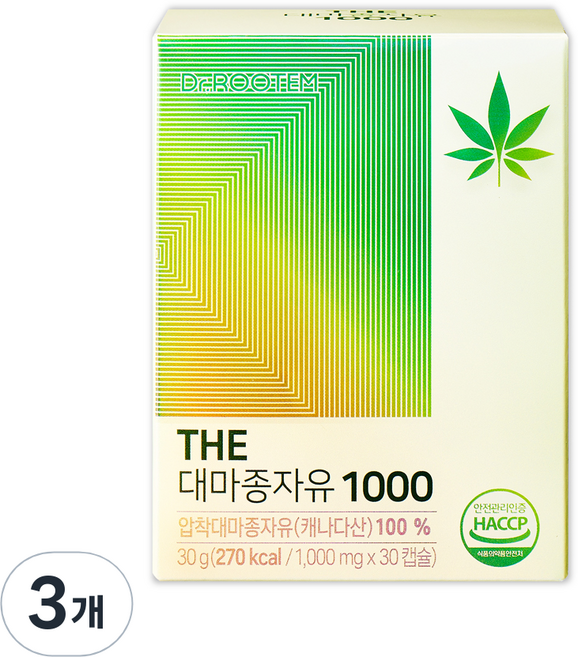 닥터루템 정품 THE 대마종자유 1000, 30정, 3개