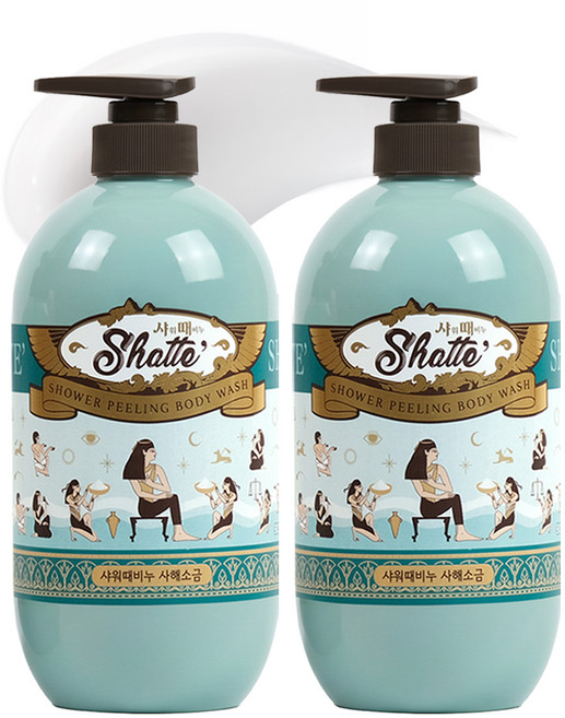샤워때비누 사해소금 바디워시, 900ml, 2개