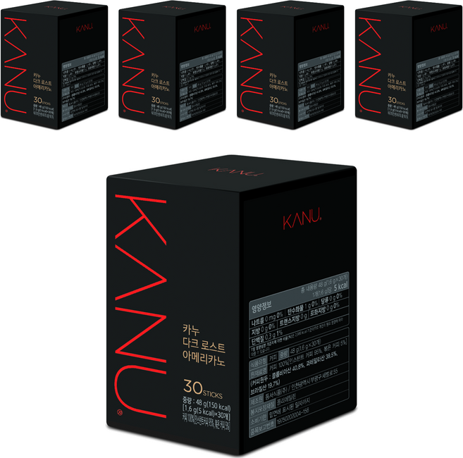 카누 다크 로스트 아메리카노 원두커피스틱, 1.6g, 30개입, 5개
