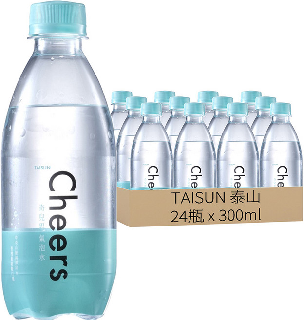 TAISUN 泰山 CHEERS 氣泡水, 300ml, 24瓶
