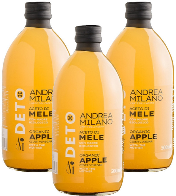 안드레아밀라노 유기농 사과식초, 500ml, 3개