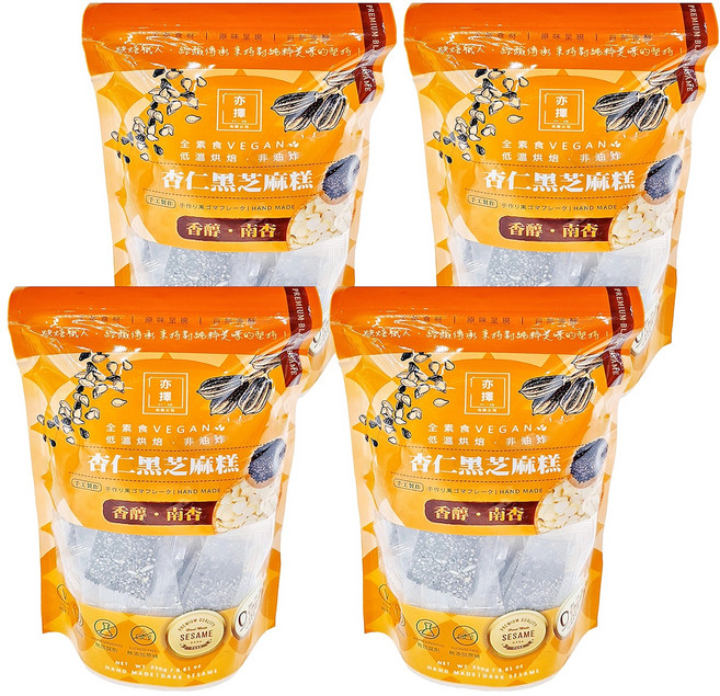 亦擇 杏仁黑芝麻糕, 250g, 4袋